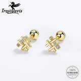 925 Silver CZ Bead Stud Earrings for Girls DG0015