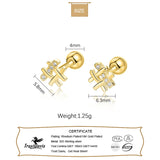925 Silver CZ Bead Stud Earrings for Girls DG0015