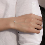 Davis 925 Sterling Silver Pearl Beads Chain Bracelet