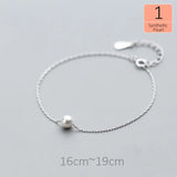 Davis 925 Sterling Silver Pearl Beads Chain Bracelet