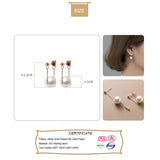 TrustDavis 925 Silver Synthesis Pearl Chain Stud Earring Wedding Jewelry