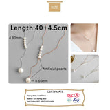 TrustDavis 925 Sterling Silver Tassel Pearl Necklace For Women Wedding