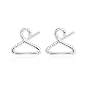 925 Sterling Silver Tiny Hangers Stud Earrings For Girls Women