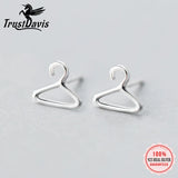 925 Sterling Silver Tiny Hangers Stud Earrings For Girls Women