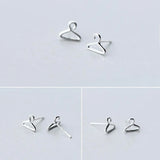 925 Sterling Silver Tiny Hangers Stud Earrings For Girls Women