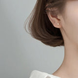 Davis 925 Sterling Silver Triangle Flower CZ Stud Earrings Wedding Jewelry