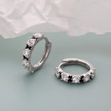 TrustDavis 925 Silver CZ Hoop Earring For Women Birthday Gift DF060