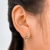 TrustDavis 925 Silver CZ Hoop Earring For Women Birthday Gift DF060