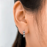 TrustDavis 925 Silver CZ Hoop Earring For Women Birthday Gift DF060