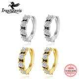 TrustDavis 925 Silver CZ Hoop Earring For Women Birthday Gift DF060