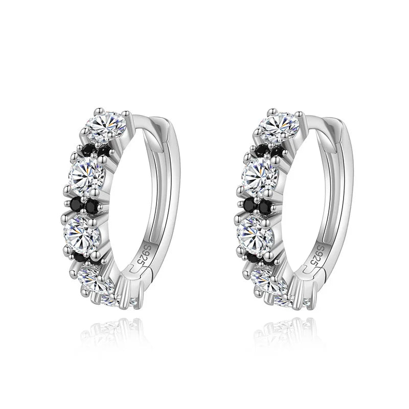 TrustDavis 925 Silver CZ Hoop Earring For Women Birthday Gift DF060