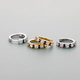 TrustDavis 925 Silver CZ Hoop Earring For Women Birthday Gift DF060