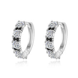 TrustDavis 925 Silver CZ Hoop Earring For Women Birthday Gift DF060