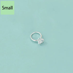 Real 925 Sterling Silver Zircon CZ Ring Charm Pendant DIY Fine Jewelry