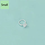 Real 925 Sterling Silver Zircon CZ Ring Charm Pendant DIY Fine Jewelry