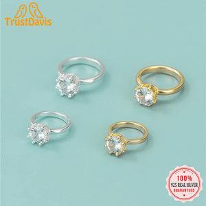 Real 925 Sterling Silver Zircon CZ Ring Charm Pendant DIY Fine Jewelry