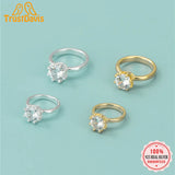 Real 925 Sterling Silver Zircon CZ Ring Charm Pendant DIY Fine Jewelry