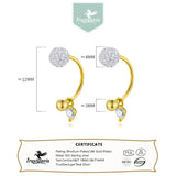 TrustDavis 925 Silver Ball CZ Stud Earrings Wedding Party S925 Jewelry