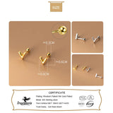 925 Sterling Silver V Shape Maple Leaf Stud Earrings