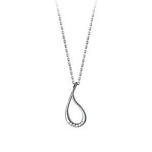 TrustDavis 925 Silver Water Drop CZ Choker Necklace