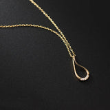 TrustDavis 925 Silver Water Drop CZ Choker Necklace