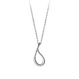 TrustDavis 925 Silver Water Drop CZ Choker Necklace