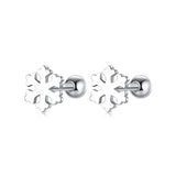 925 Silver Winter Snowflakes Stud Earrings For Women DB380