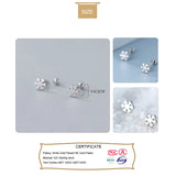925 Silver Winter Snowflakes Stud Earrings For Women DB380