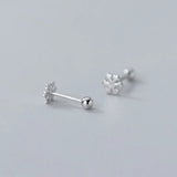 925 Silver Winter Snowflakes Stud Earrings For Women DB380