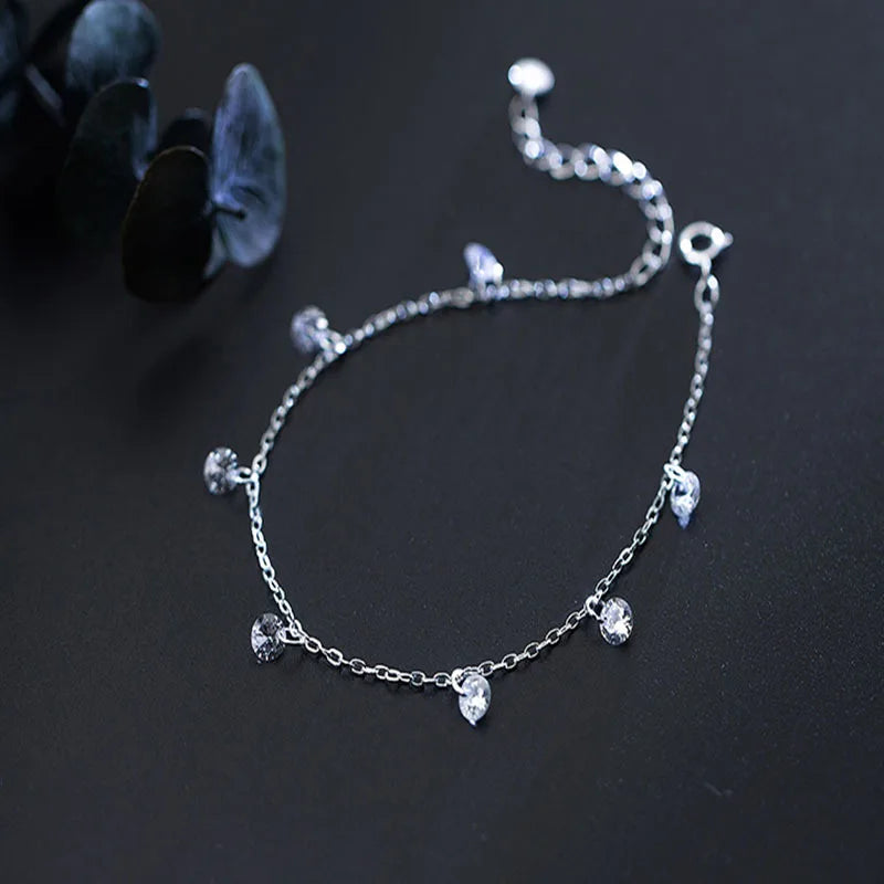 925 Sterling Silver Rhinestone Bracelet For Women - DS3195