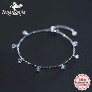 925 Sterling Silver Rhinestone Bracelet For Women - DS3195