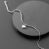TrustDavis 925 Sterling Silver Sweet Heart Love Anklets For Women