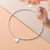 TrustDavis 925 Sterling Silver Sweet Heart Love Anklets For Women