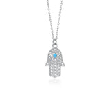 925 Silver Fatima's Hand Devil's Eye Necklace for Women Gift