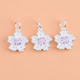 TrustDavis 925 Sterling Silver Flower Necklace Pendant Plant Jewelry Gift