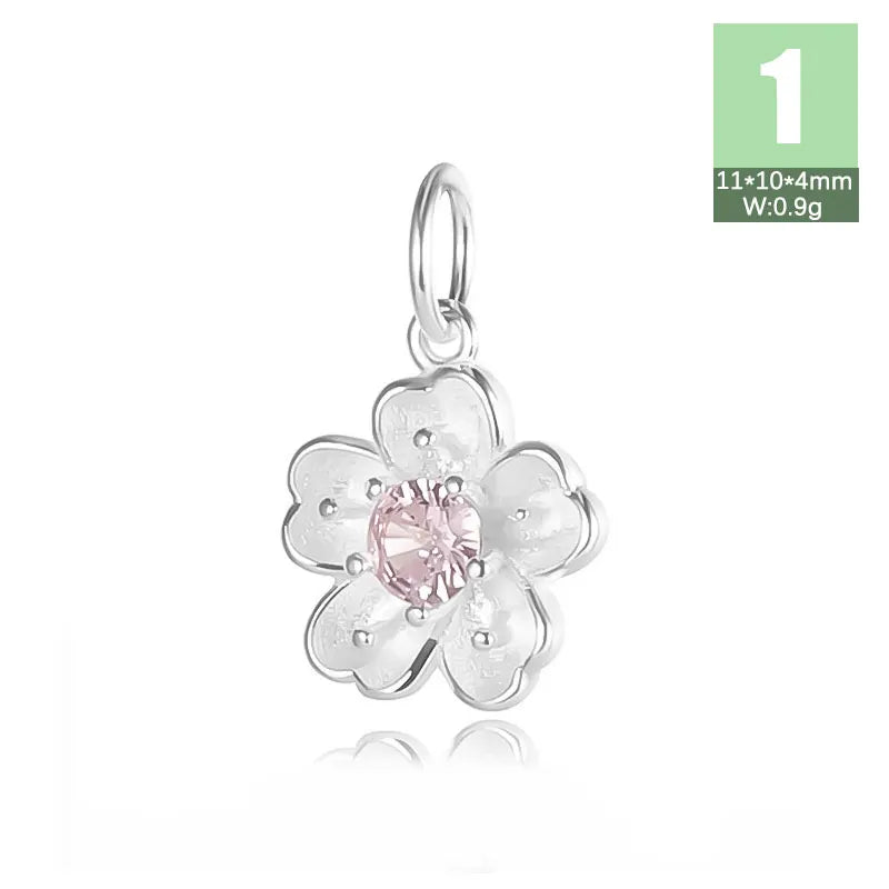 TrustDavis 925 Sterling Silver Flower Necklace Pendant Plant Jewelry Gift