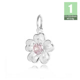 TrustDavis 925 Sterling Silver Flower Necklace Pendant Plant Jewelry Gift