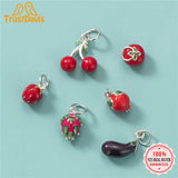 TrustDavis 925 Sterling Silver Fruit Pendant DIY Jewelry HY315