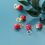 TrustDavis 925 Sterling Silver Strawberry Pendant DIY Necklace Bracelet Accessor