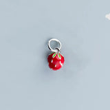 TrustDavis 925 Sterling Silver Strawberry Pendant DIY Necklace Bracelet Accessor