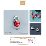 TrustDavis 925 Sterling Silver Strawberry Pendant DIY Necklace Bracelet Accessor