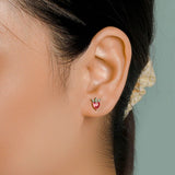 TrustDavis 925 Silver Fruit Zircon CZ Stud Earrings for Girls DF2006