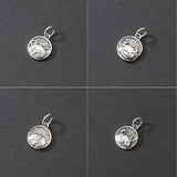 Davis 925 Silver Geometric Round Zodiac Pendant DIY Necklace DZ813