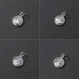 Davis 925 Silver Geometric Round Zodiac Pendant DIY Necklace DZ813