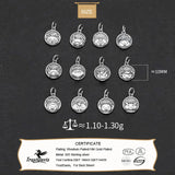 Davis 925 Silver Geometric Round Zodiac Pendant DIY Necklace DZ813