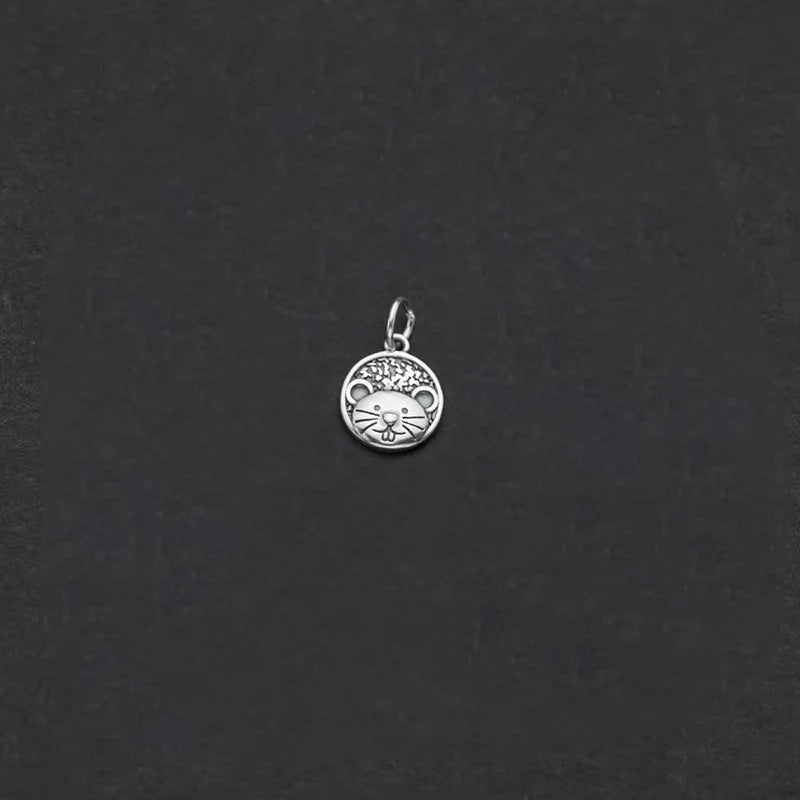 Davis 925 Silver Geometric Round Zodiac Pendant DIY Necklace DZ813