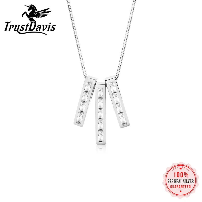 TrustDavis Geometric Charm Necklace Vintage Clavicle Chain for Women