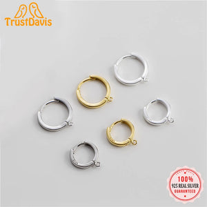 TrustDavis 925 Sterling Silver Geometric Earrings Accessories Fine Women Jewelry