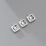 TrustDavis 925 Sterling Silver Geometric Square Pendant DIY Necklace