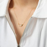 TrustDavis 925 Silver Zircon Necklace Women Charm Birthday Gift